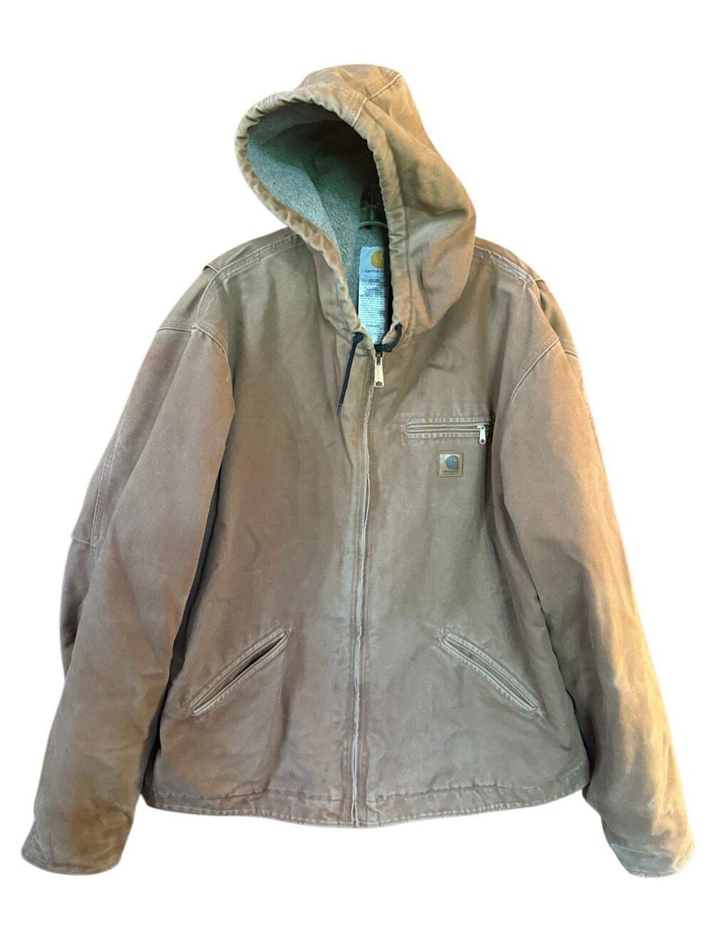Carhartt vintage J141 Sandstone Sierra Sherpa-lined hooded jacket size 2XL Tall
